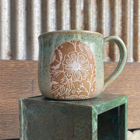 Mug with floral pattern (C32)