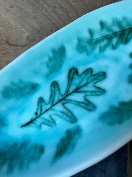 Oval Dish with Bur Oak Leaf impression (BR90)