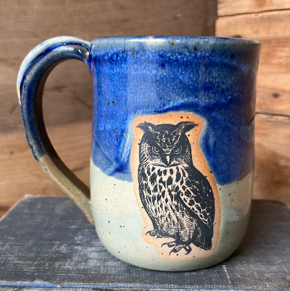 Mug with Owl & Leaf (V30)