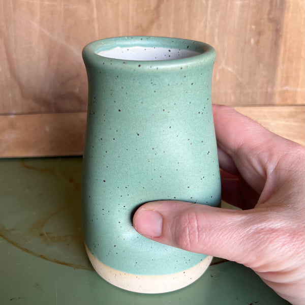 Vase - green with dimple