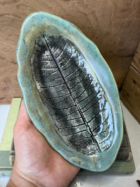 Oval Dish with Common Milkweed Leaf impression (MW90)