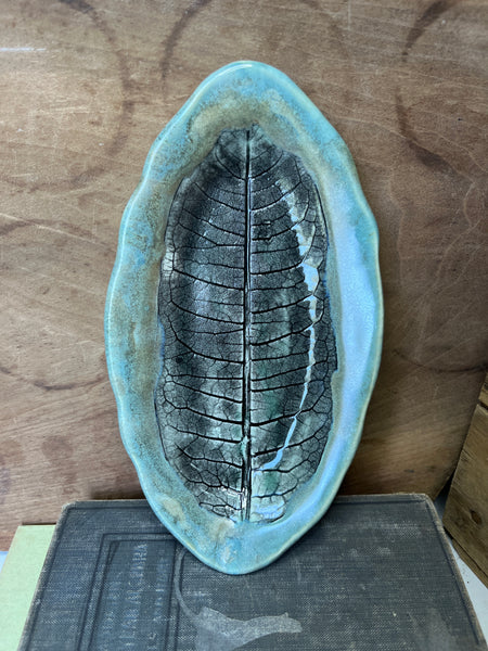 Oval Dish with Common Milkweed Leaf impression (MW90)