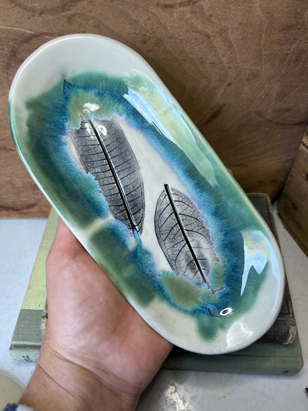 Oval Dish with Common Milkweed Leaf impression (MW91)