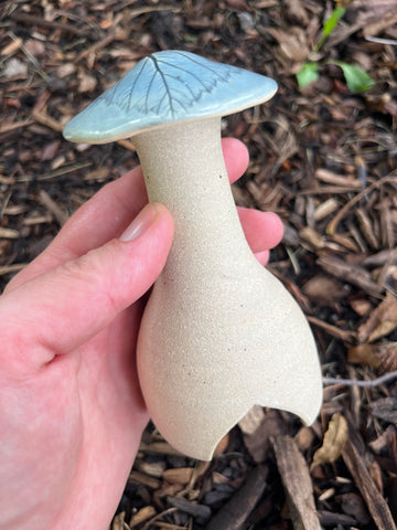 Mushroom Garden House - Wild Black Raspberry leaf impression (Q03)