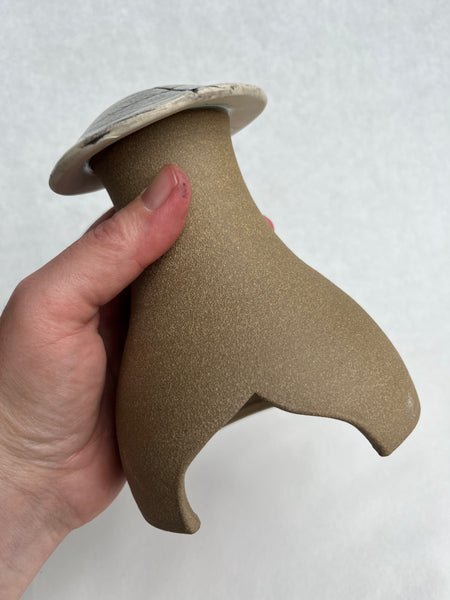 Mushroom Garden House - Bee Balm leaf impression (Q07)